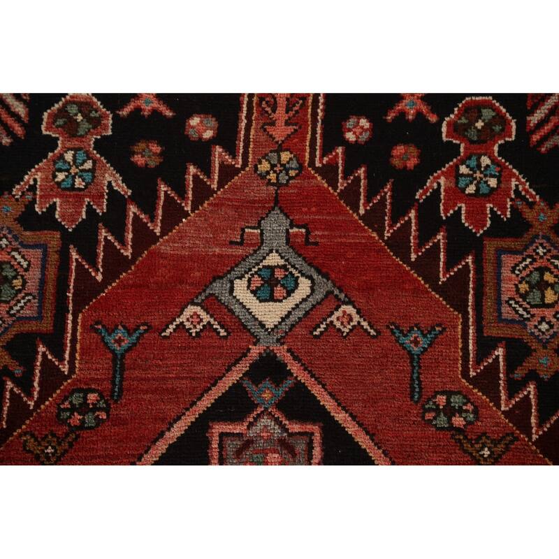Tribal Geometric Hamedan Persian Runner Rug Wool Hand-knotted Carpet - 3'6" x 9'7"