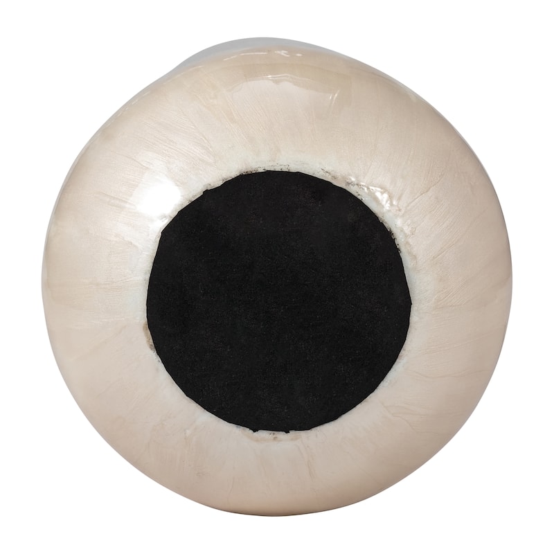 24"Hx8" Diameter, Metal Alabastron Vase in Pearl White Elegant and Decorative Vase for Weddings, Centerpieces, and Home