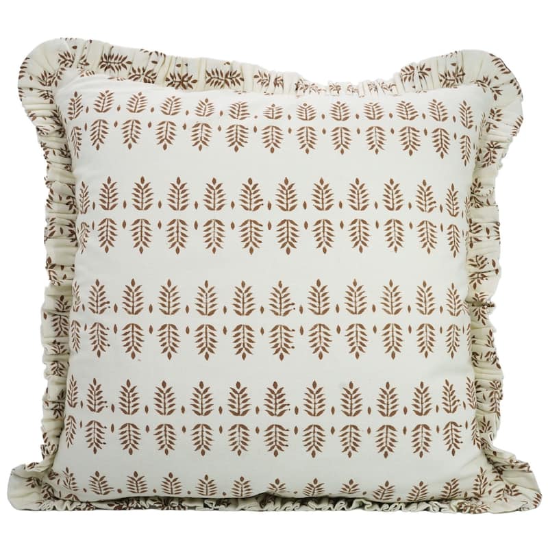 Living Room Brown Throw Pillow Cover By Fabdivine - Darpan - Pillow Covers - 16" x 16"