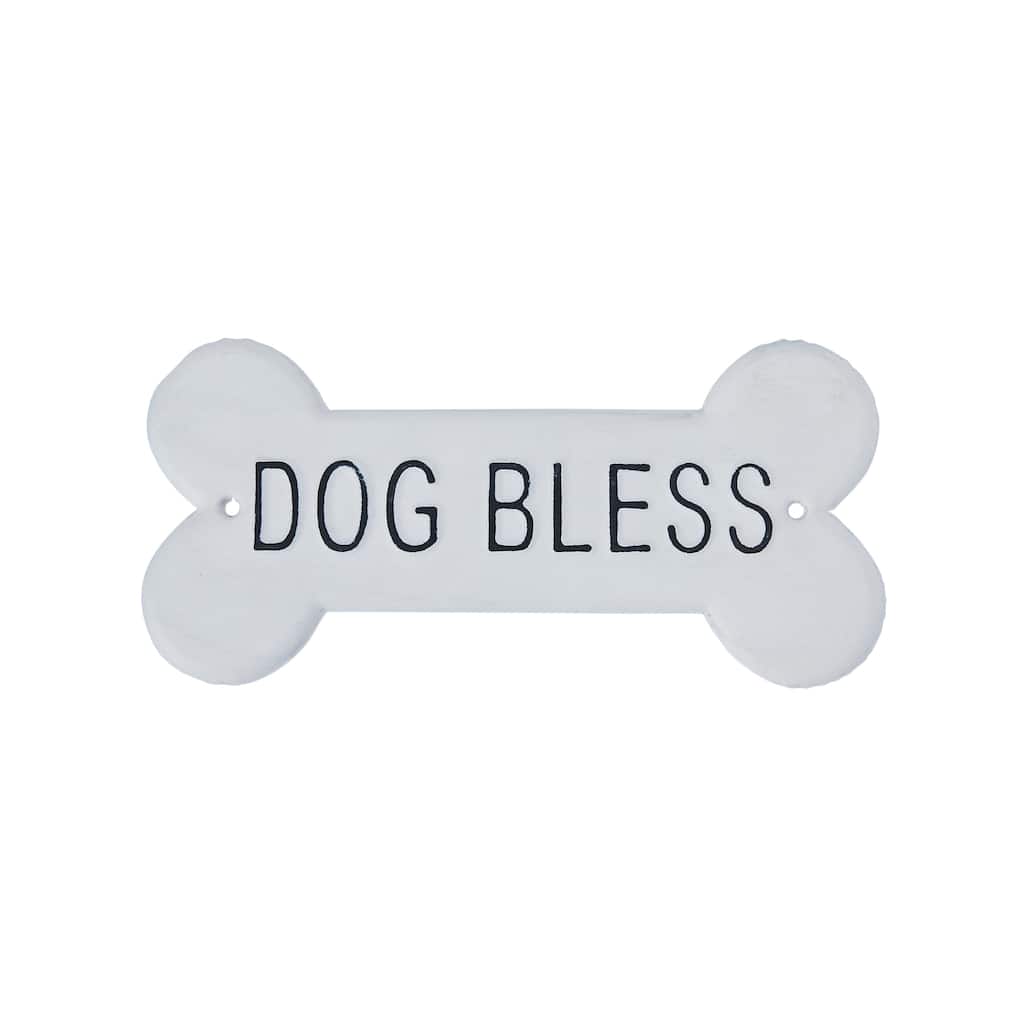 Decorative Metal "Dog Bless" Wall Sign - 9.0"L x 0.3"W x 4.4"H