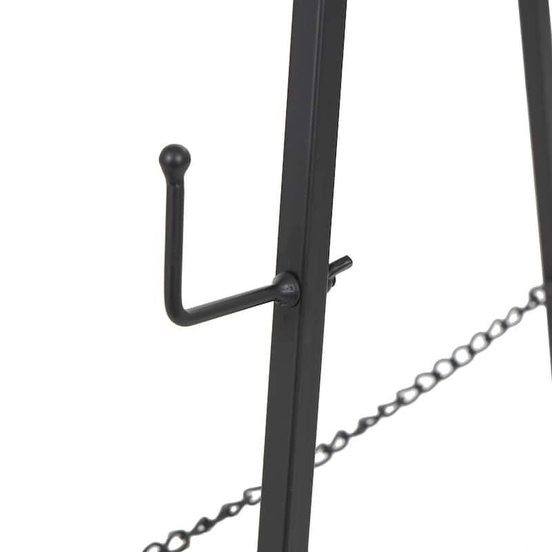 Metal Geometric Tall Adjustable 3 Tier Display Easel with Chain Support - Black or Gold - Roche River Decor
