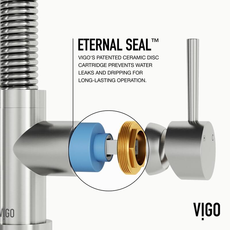 VIGO Edison 19" H Single Handle Pull-Down Sprayer Kitchen Faucet