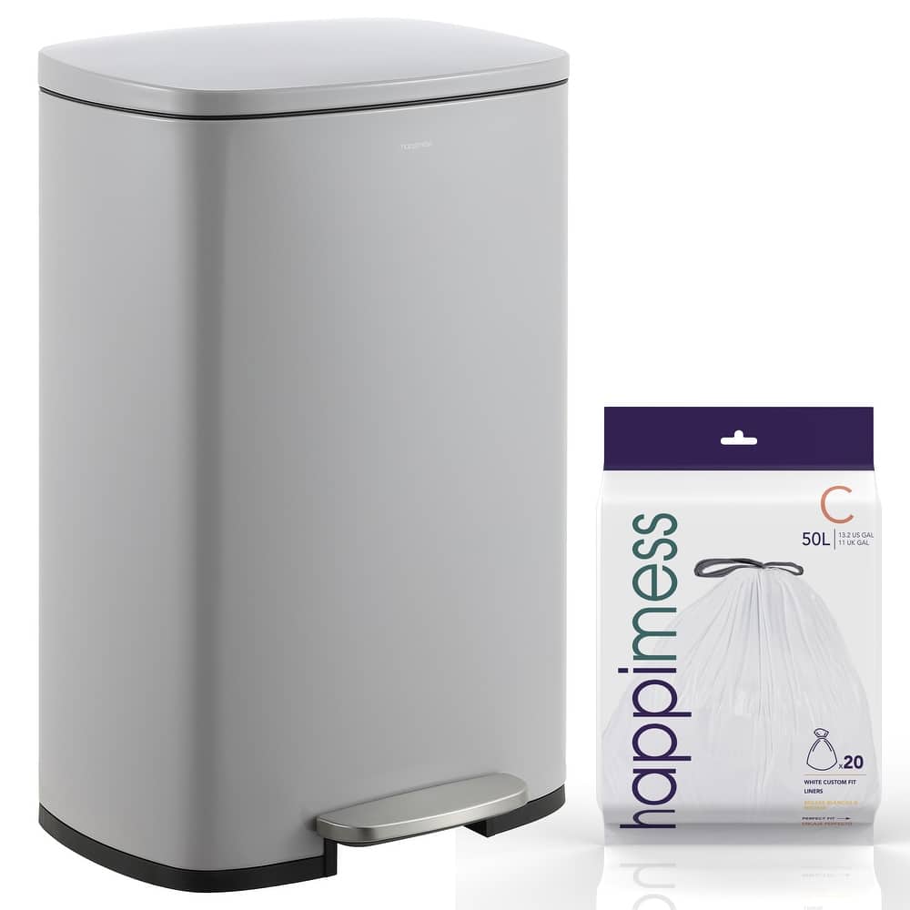 happimess 13-Gallon Trash Can with Soft-Close Lid and FREE Mini Trash Can