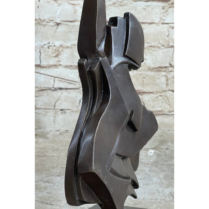 Salvador Dali Abstract Surrealism Modern Art Guitar Bronze Sculpture Statue