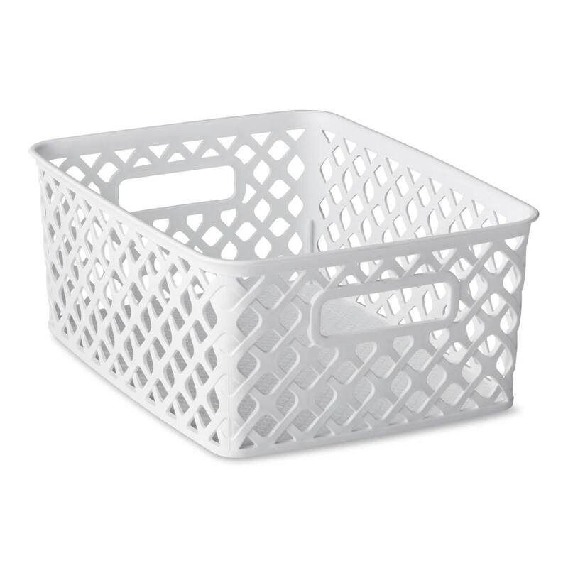 Small Decorative Basket, White, 4 Pack
