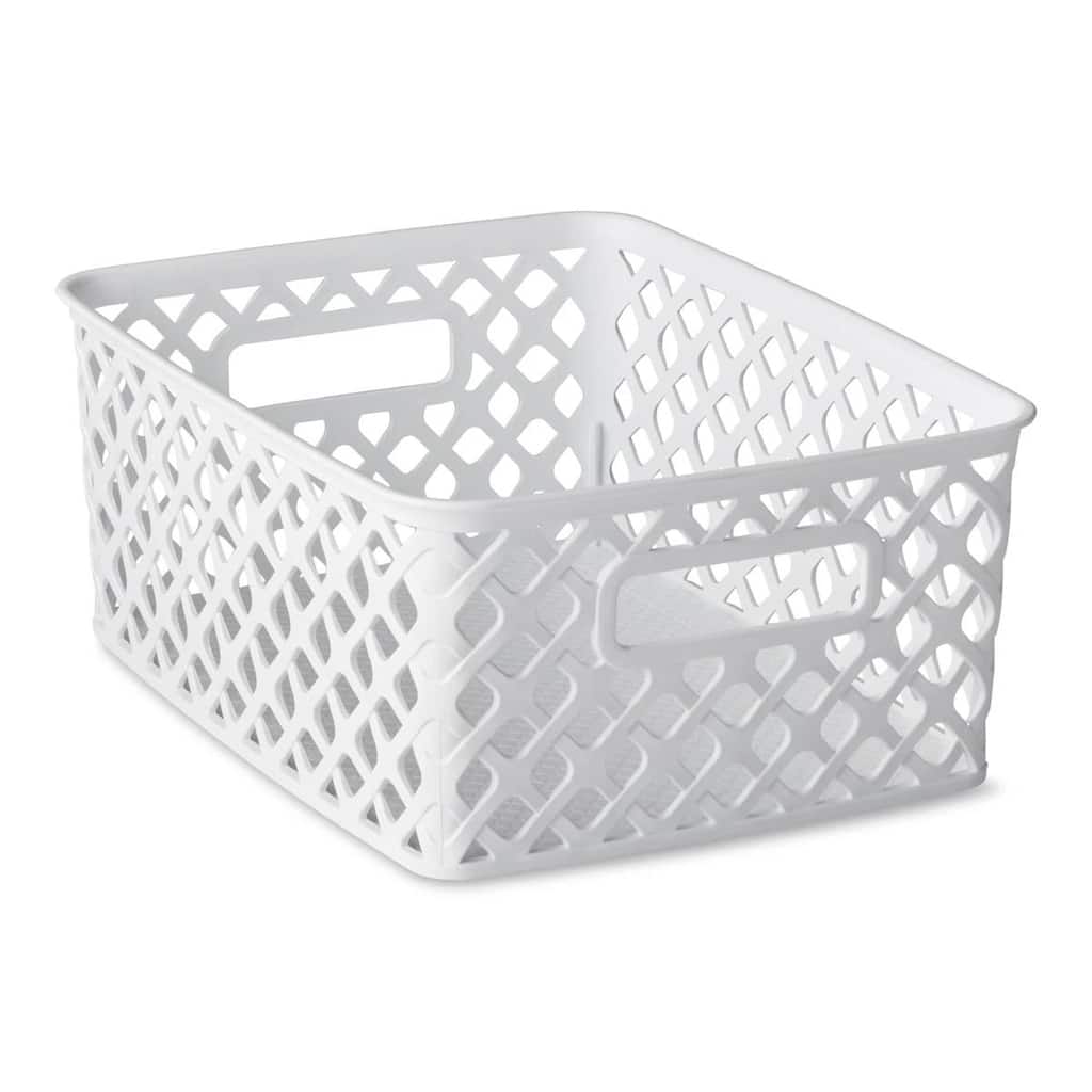 Small Decorative Basket, White, 4 Pack
