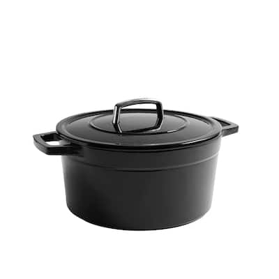 Martha by Martha Stewart 7 QT Enameled Cast Iron Dutch Oven w/Lid - Obsidian