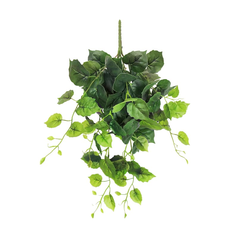 Artificial Cottonwood Ivy Leaf Vine Hanging Plant Greenery Foliage Bush 24in - 24" L x 12" W x 6" DP