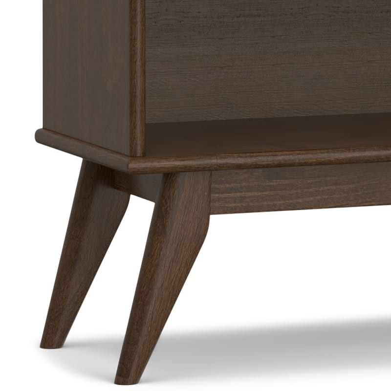 WYNDENHALL Tierney SOLID HARDWOOD 30 x 64 inch Modern Low Bookcase in Teak Brown - 14" d x 64" w x 30" h