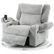 preview thumbnail 2 of 36, 270° Swivel Velvet Recliner, Extra Wide Power Recliner Chair w/Heat Massage - USB & Type C Charging Port