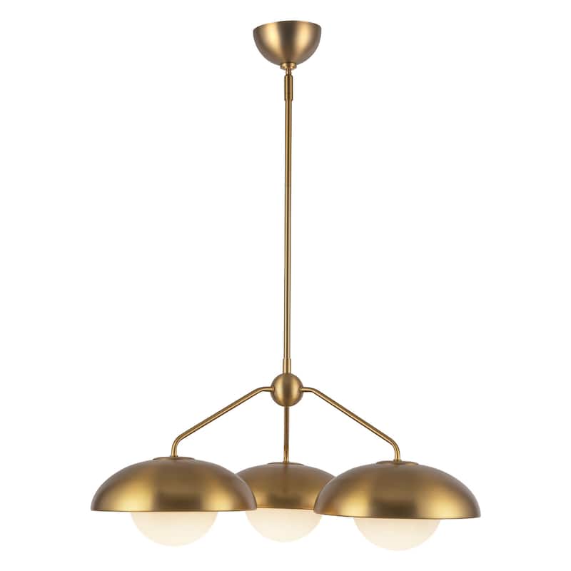 Alora Lighting CH522328OP Rubio 3 Light 28" Wide Chandelier with Opal - Aged Gold