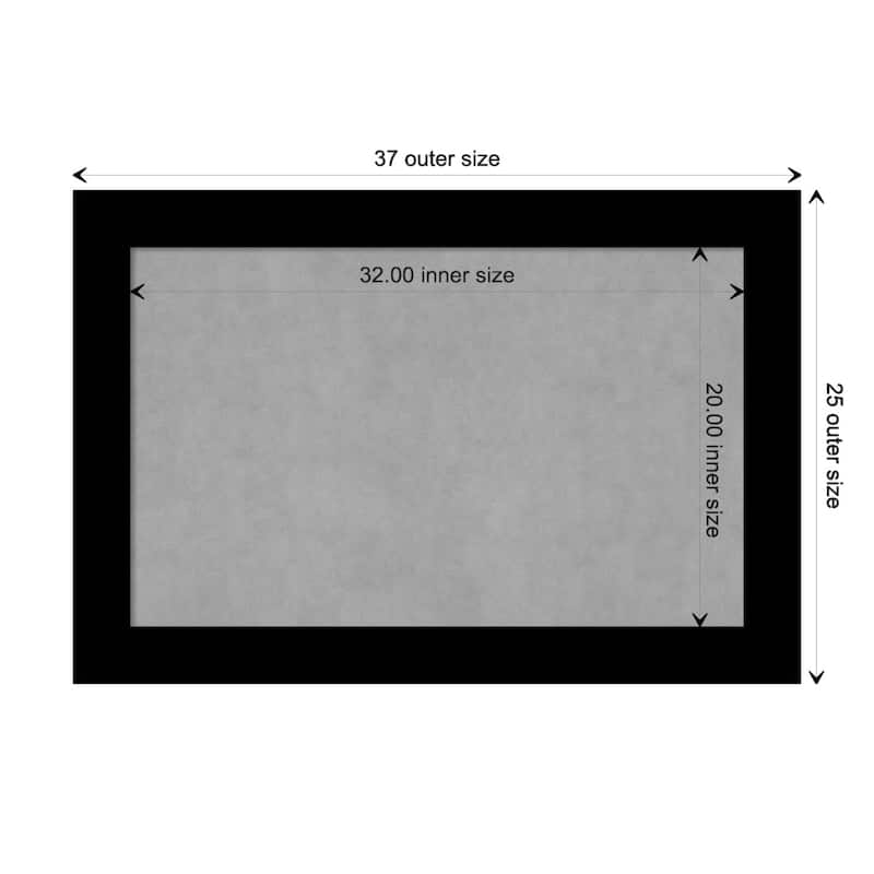 Amanti Art Basic Black Framed Magnetic Board - Board Size 32x20