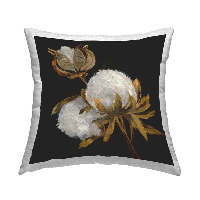 Stupell Budding Cotton Flowers Printed Outdoor Throw Pillow Design by Liz Jardine