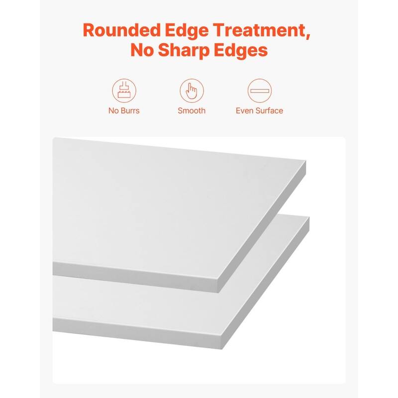 2 Pieces White Particle Board Shelf Melamine-Coated High-Density Board for DIY Storage - 23” x 14” x 0.6”