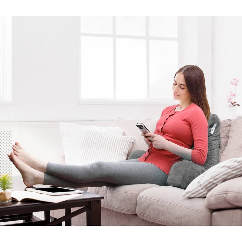 Empyrean Backrest Reading Pillow with Arms - Shredded Memory Foam Back Support Bed Rest Pillow