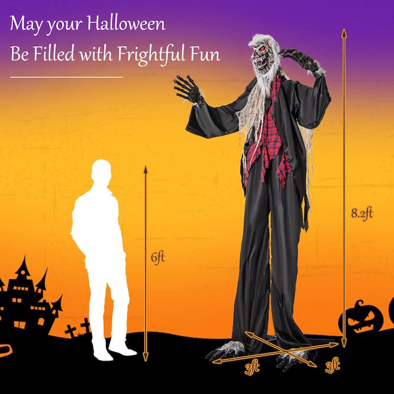 Gymax 8.2 Ft Halloween Animatronics Sound-activated Werewolf w/