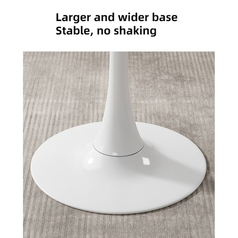 24 Inch Modern Round Dining Table, MDF Top and Steel Base Tulip Round Kitchen Table, Coffee Table, Oval Dining Table