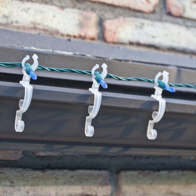 Set of 150 Clear Max Pro Anywhere Christmas Light Clips - 4"