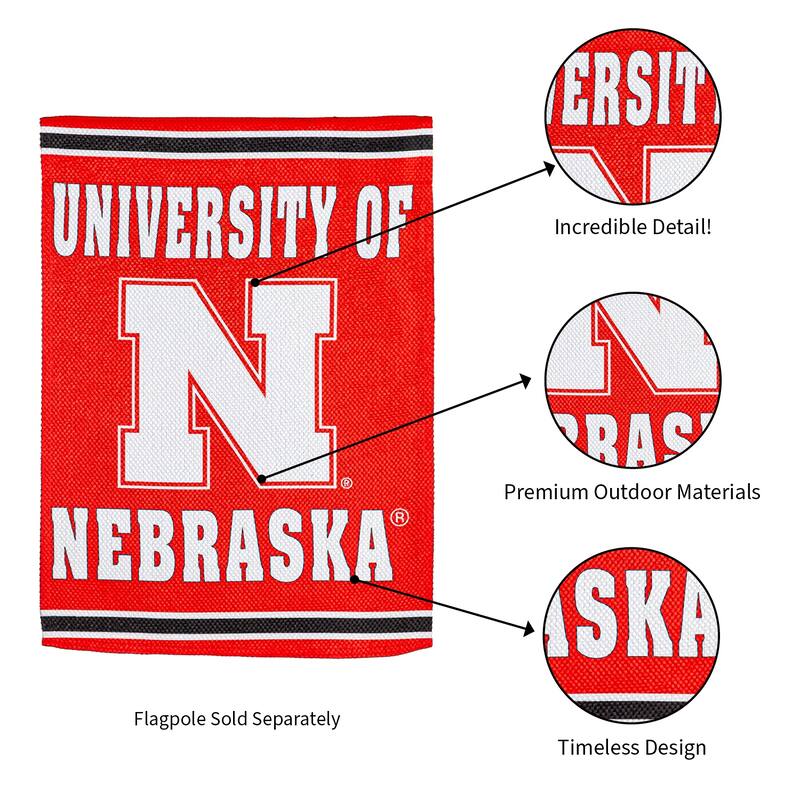 Embossed Suede Flag, Garden Size, University of Nebraska