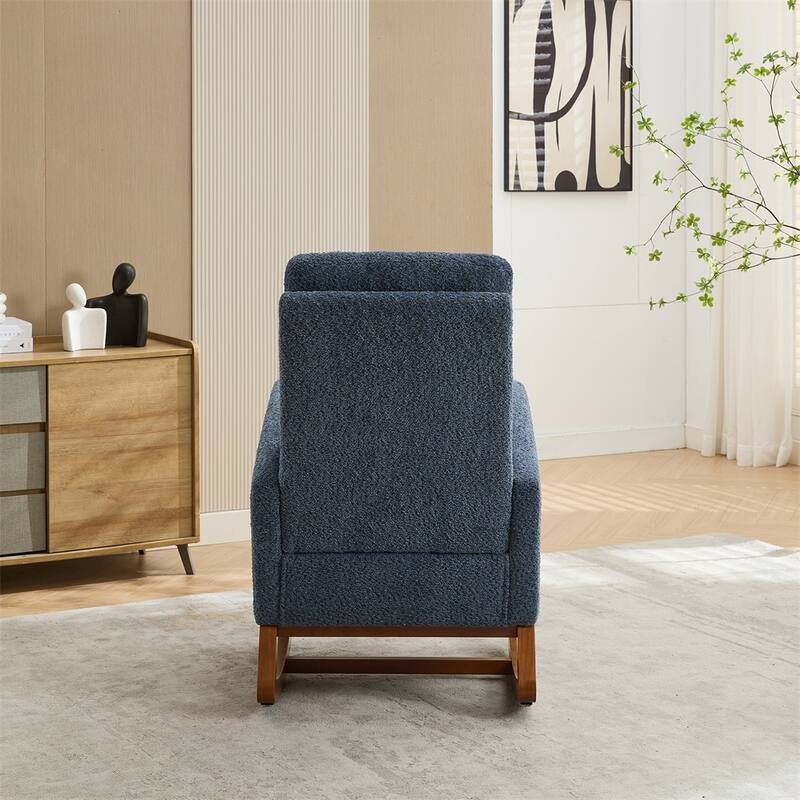 25.4"W Rocking Chair,High Back Glider Chair with Retractable Footrest