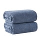 preview thumbnail 165 of 174, Linery & Co. Luxury Cotton Textured Bath Towel. Bath Sheet (Pack of 2) - Chambray Blue
