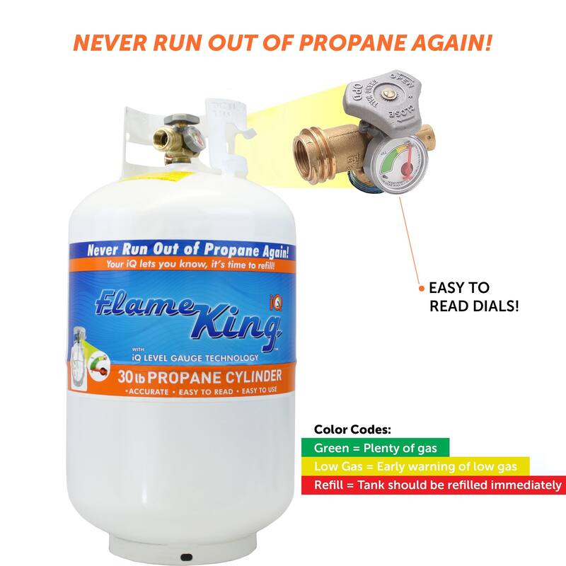 Flame King 30LB Steel Propane Tank Cylinder with Gauge and OPD Valve