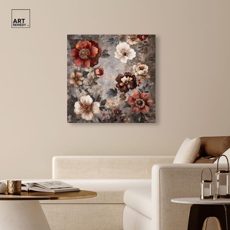 Dusk Dahlias Canvas by Art Remedy, Gallery Wrapped