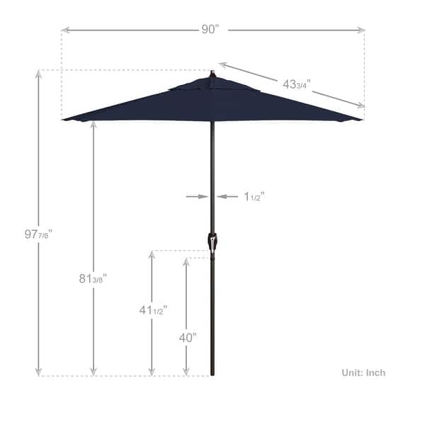 dimension image slide 7 of 20, North Bend7.5 Foot Crank Lift Auto Tilt Patio Umbrella Outdoor Rated Acrylic Fabric by Havenside Home
