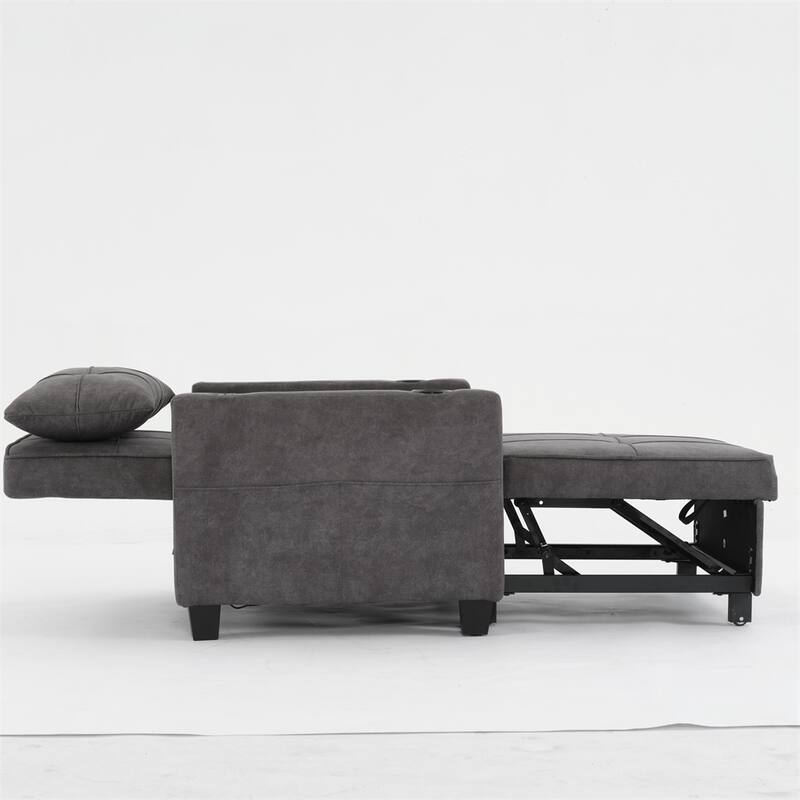 3-in-1 Pull Out Convertible Sleeper Chair w/ USB Ports,Wear Resistant
