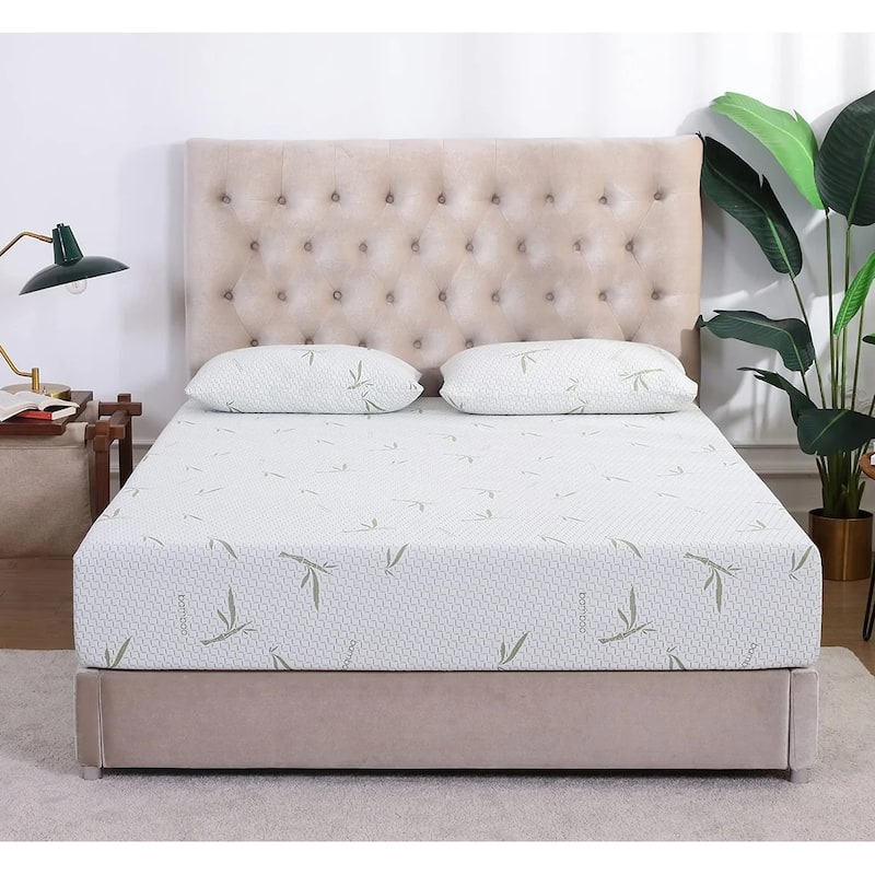 8 inch Green Tea Gel Memory Foam Mattress, Cooling Medium Feel Bed Mattress in a Box, CertiPUR-US
