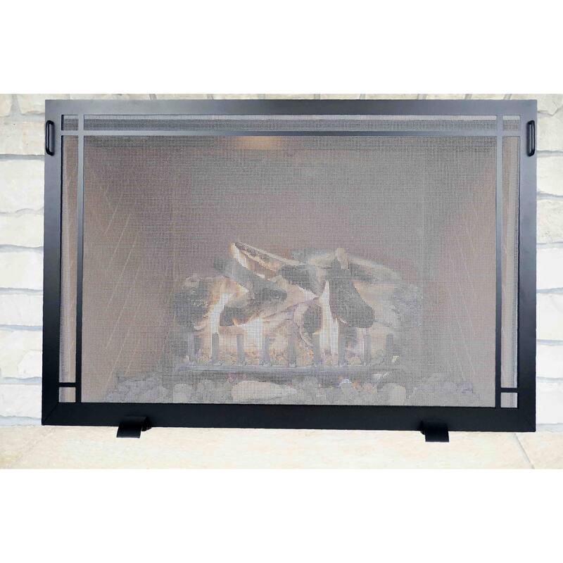 Fireplace Screen Craftsman Design 43 X 32 Textured Black