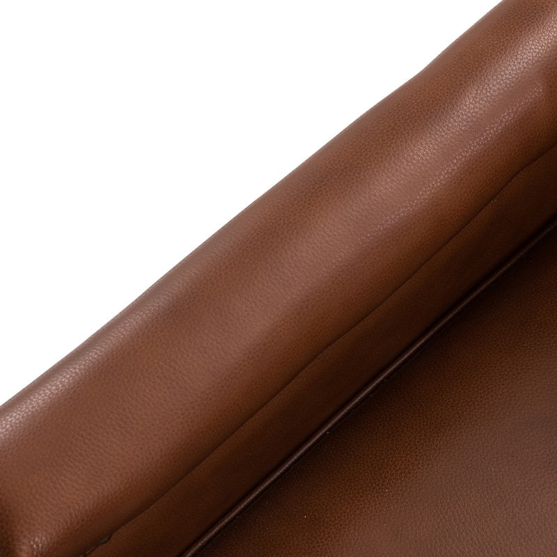 Rita Classic Genuine Leather Swivel Armchair With Nailhead Trims Set Of 2 By HULALA HOME