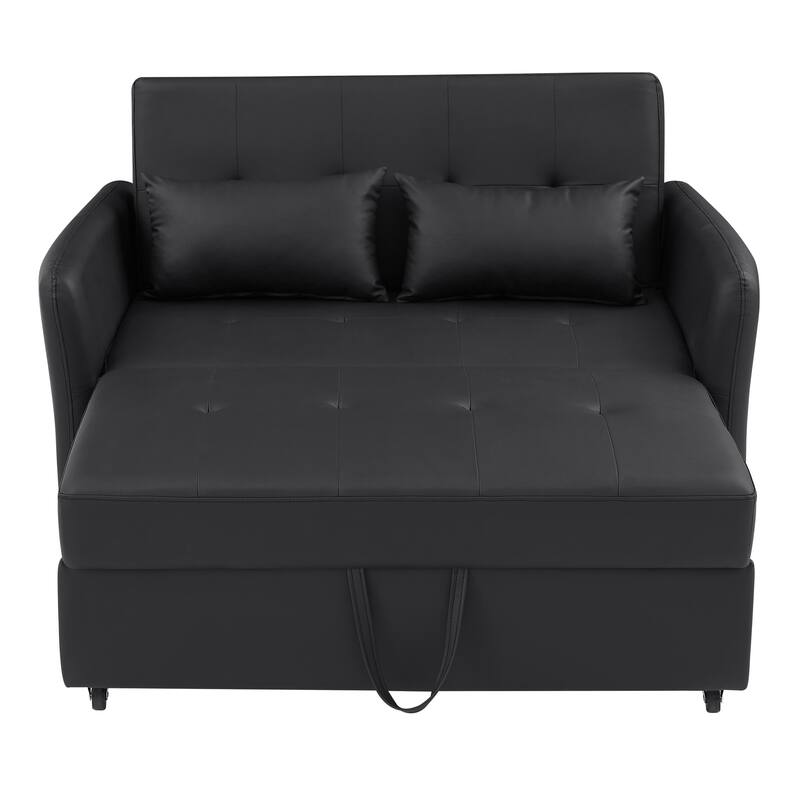 Convertible Sleeper Sofa Bed, 3-in-1 Adjustable Sofa Bed with USB Ports, Upholstered Loveseat Sofa with Armrest