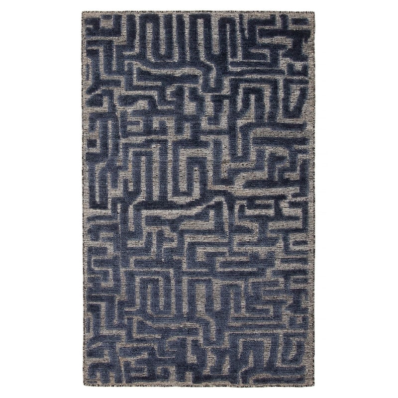 ECARPETGALLERY Hand-knotted Tangier Navy Wool Rug - 3'0 x 5'0 - Dark Navy - 3'0 x 5'0