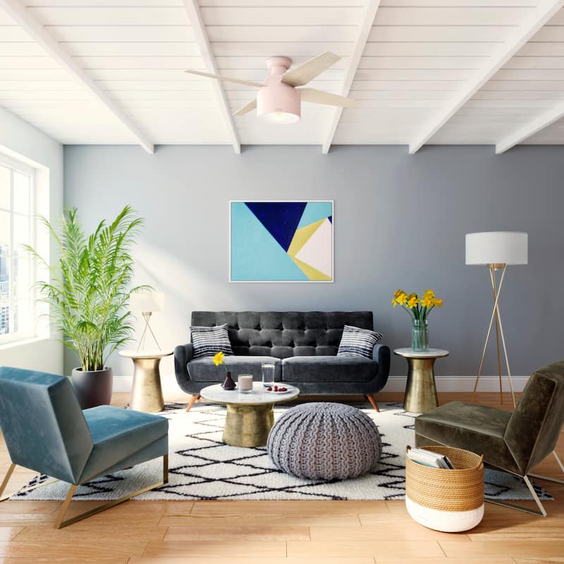 Hunter 52" Cranbrook Ceiling Fan with LED Light Kit and Remote - Mid-Century Modern, Low-Profile
