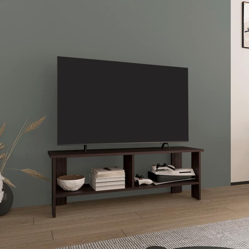 Modern Design TV Stand, 2 Shelves with durable materials for longevity and stability,FSC Certified CPSIA Compliant - Dark Oak