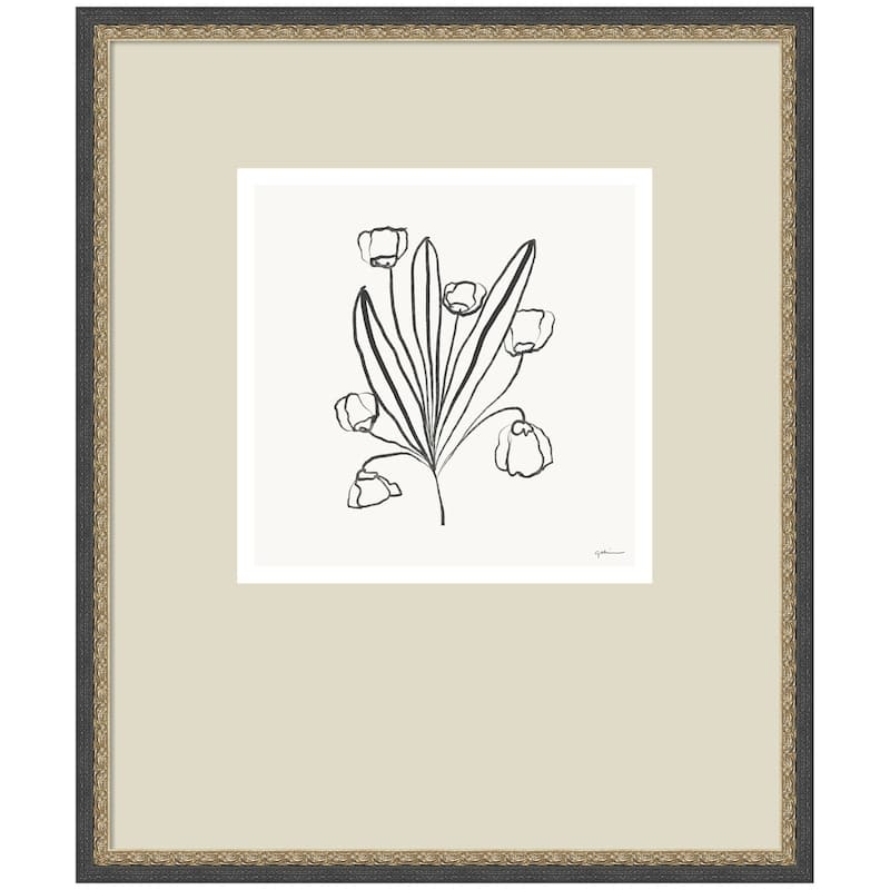 Kate and Laurel Floral Bouquet by Gabrielly Guedes Framed Wall Art Print - 21x25 - Bronze