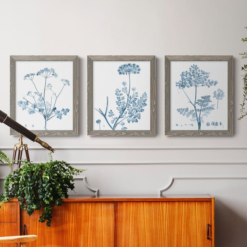 Antique Botanical in Blue IV-Premium Framed Canvas - Ready to Hang - Multi-Color