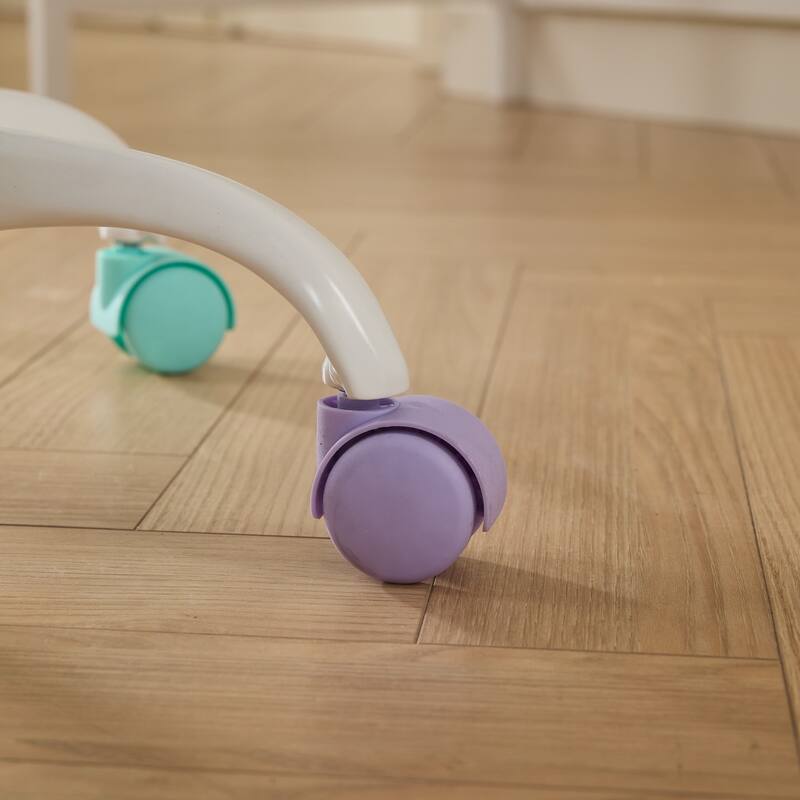 Artificial rabbit hair Home Office Chair Adjustable Swivel Office Chair Dressing Chair with Metal Base, Violet