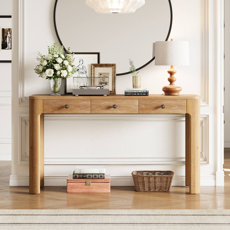 Entryway Table with 3 Concealed Drawers