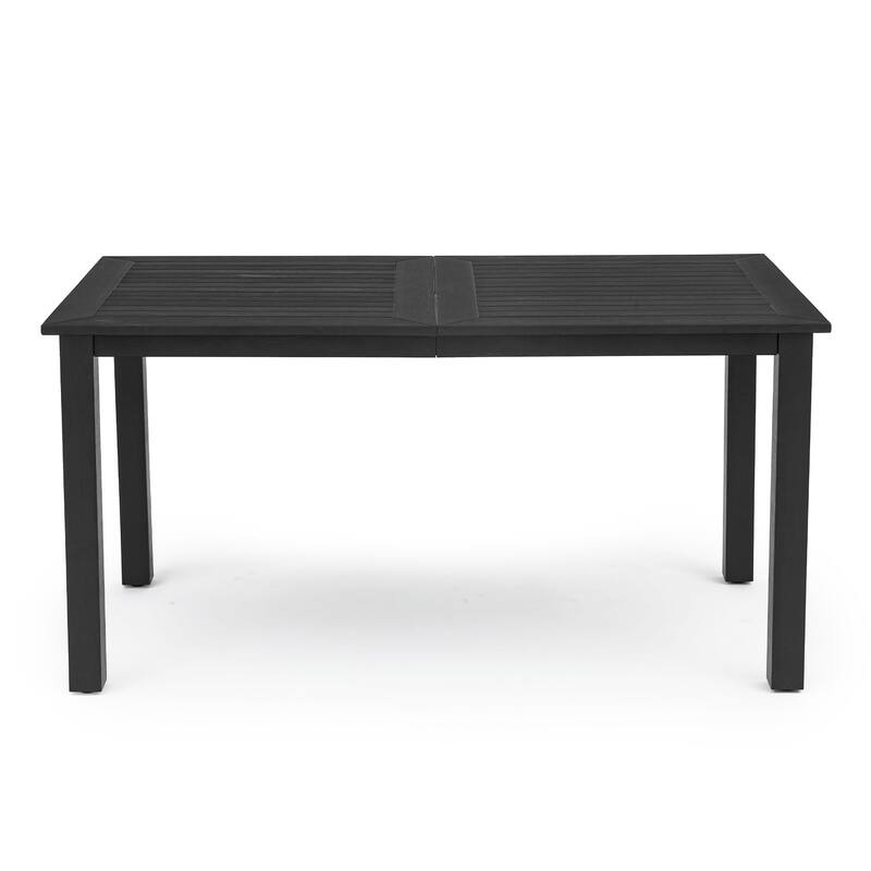 5-Piece HDPS Rectangular Patio Dining Set with Slatted Table Top and outdoor Armchairs - 23.6"D x 24.6"W x 34.6"H