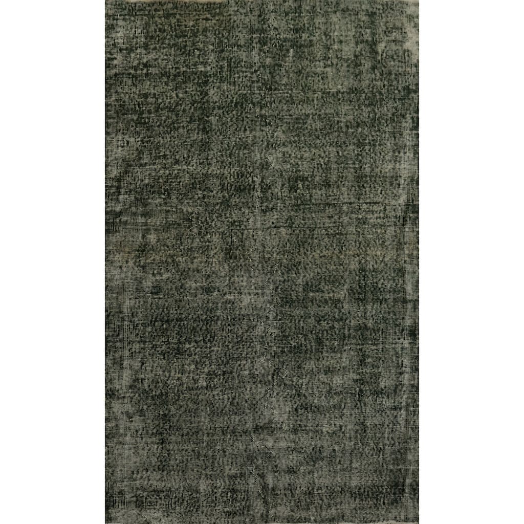 Hand Knotted Oriental 100% Wool Carpet Transitional Abstract Green Anatolian Area Rug - 6' 9'' X 4' 7''