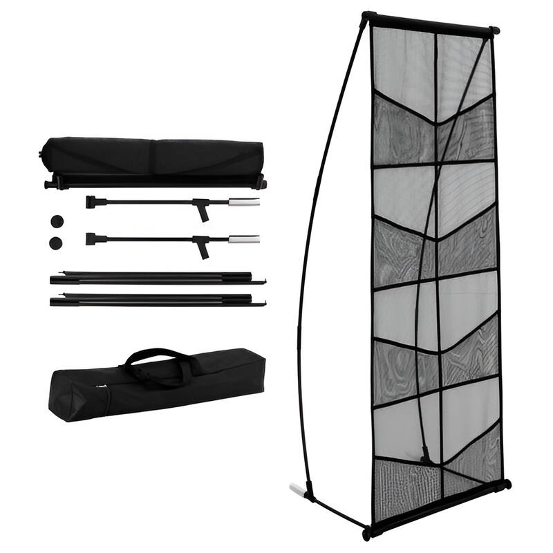4-Tier Mesh Brochure Display Stand with 8 Pockets, Portable Rack - 20.87 x 17.32 x 52.76 in