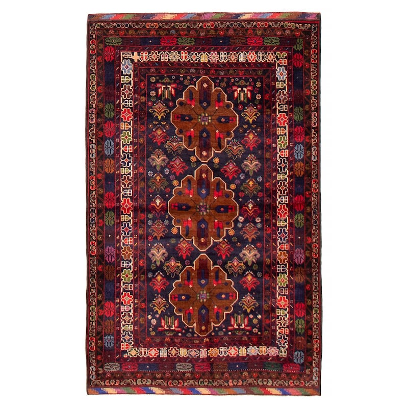 Teimani Navy Rug 3'8" x 6'2" - 3'8 x 6'2 - Dark Navy - 3'8 x 6'2