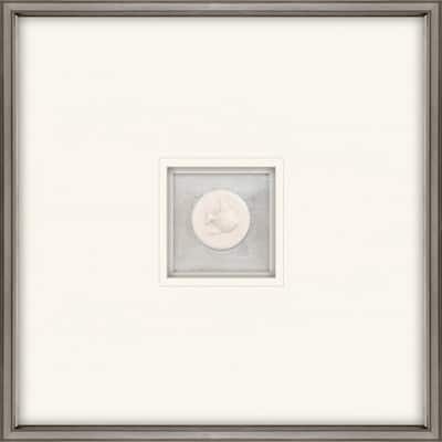 Fish Intaglio Framed Art Mixed Media Shadow Box Under Glass - White