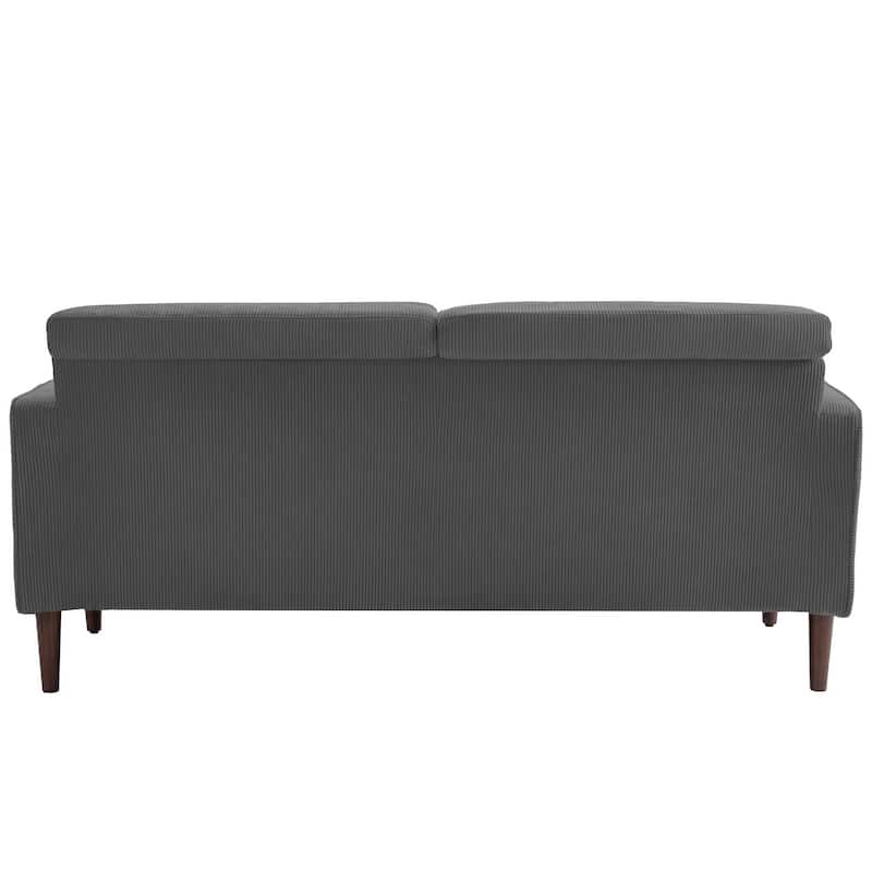 62.5'' W Corduroy Couch Upholstered Square Arm Sofa