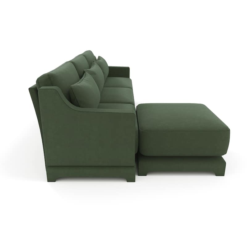 GDFStudio - Thaddeus Chenille Three-Seater Sofa With One Ottoman