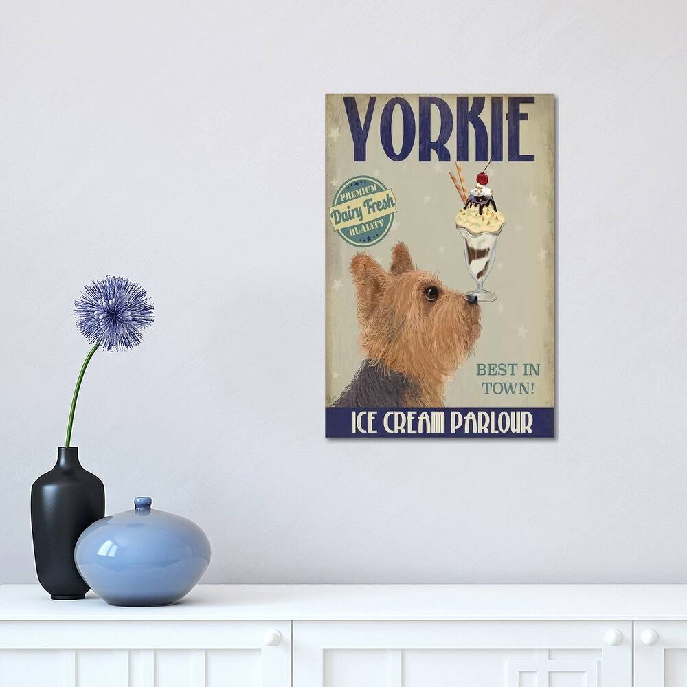 iCanvas "Yorkshire Terrier Ice Cream" by Fab Funky Canvas Print