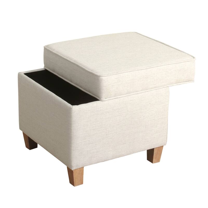 Carson Carrington Hassel Square Storage Ottoman Wood Legs