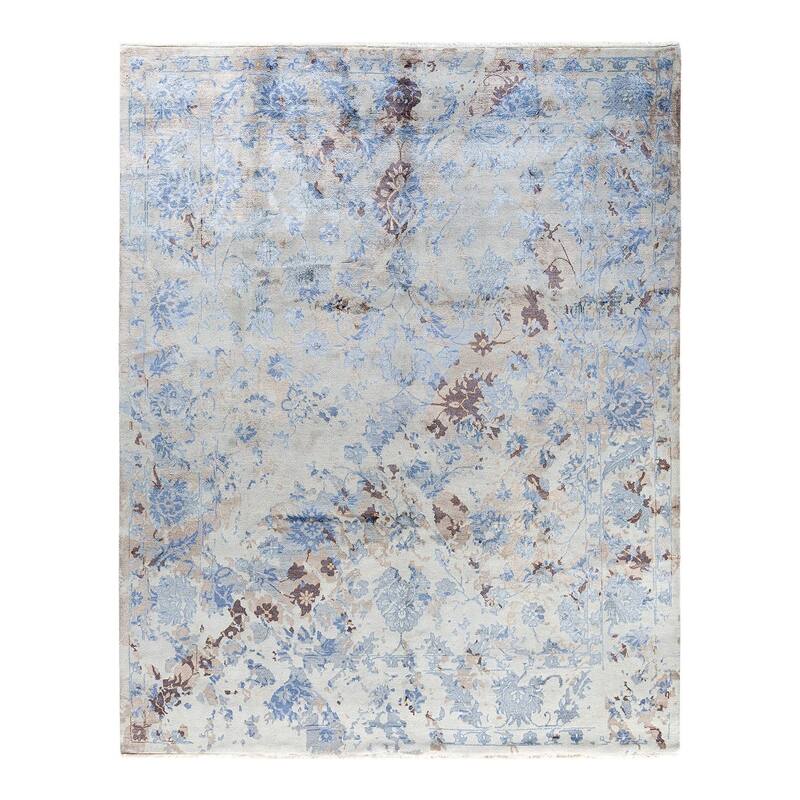 Ikat One-of-a-Kind Hand-Knotted Area Rug - Gray, 8' 2" x 10' 2" - 8' 2" x 10' 2"